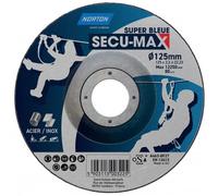 Disques à tronçonner et à ébarber Super Bleue Secu-max Ø125x2,2x22,23 mm, moyeu déporté, boite de 25 NORTON