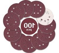 Disques abrasifs 125 mm, grain 40, lot de 100 pièces - Disques abrasifs pour ponceuse excentrique, 8 trous - Assortiment de papier abrasif