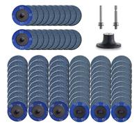 Disques abrasifs à changement rapide, 80 pièces, diamètre 5,1 cm, revêtement en zircone, grains 36/60/80, pour outils de coupe