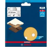Disques abrasifs BOSCH EXPERT C470 bois et peinture - Ø125mm G60/120/240 - 6 disques - 2608900812