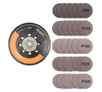Disques abrasifs de 150 mm, 30 pièces - Papier abrasif rond pour ponceuses excentriques - Céramique - Fixation par velcro - Pour travaux sur le bois