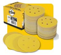 Disques abrasifs de 150 mm, 6 trous, avec velours, lot de 100 pièces, assortiment de grains de 60 à 320, pour ponceuses excentriques