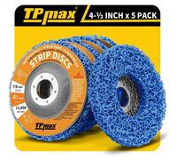 Disques abrasifs de 4-1/2" x 7/8" pour meuleuses d'angle, lot de 5, couleur bleue