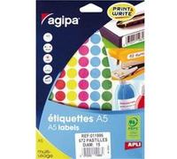 Disques adhésifs Agipa 15mm assorti - etui de 630 G