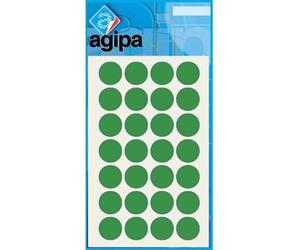 Disques adhésifs - AGIPA - 15mm de diamètre - Vert - sac de 168