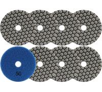 Disques de polissage à sec diamantés, 8 pièces, 100 mm, grain #50, pour granit, marbre et pierre artificielle