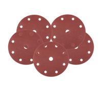 Disques de ponçage 150 mm, P120, lot de 5, avec 9 trous pour 04-721