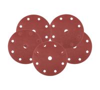 Disques de ponçage 150 mm, P180, lot de 5, avec 9 trous pour 04-721