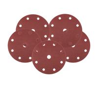 Disques de ponçage 150 mm, P60, lot de 5, avec 9 trous pour 04-721