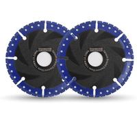 Disques de tronçonnage diamantés, 2 pièces, 115 x 22,23 mm, polyvalents, pour béton armé, métal et PVC