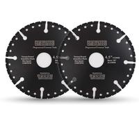 Disques de tronçonnage diamantés, 2 pièces, 115 x 22,23 mm, polyvalents, pour béton armé, métal, PVC et matériaux durs