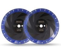 Disques de tronçonnage diamantés, 2 pièces, 300 x 25,4 mm, polyvalents, pour béton armé, métal, PVC et matériaux durs