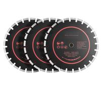 Disques de tronçonnage diamantés, lot de 3 – Lames de scie pour meuleuses angulaires – Diamètre : 35,9 cm – Alésage : 2,54 cm – Hauteur des segments : 1,18 cm – Adaptés pour le sciage à sec et à l'eau