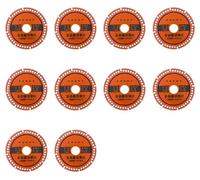 Disques de tronçonnage pour meuleuses d'angle - Lames de scie circulaire - Paquet de 10 - Acier carbure - Pour plaques de plâtre et panneaux de fibres de verre