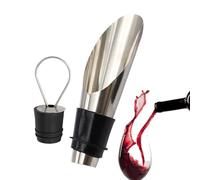 Disques verseurs de vin, bouchon de vin et verseur - 2 pièces 2 en 1 garder le bouchon de bouteille frais - Verseur de vin en acier inoxydable, bouchons de vin réutilisables pour le vin, les boissons,
