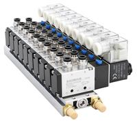 Distributeur 10 voies, électrovanne 12 VDC, modèle 4V210-08, raccordement PT1/4, 2/5 voies