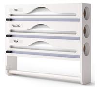 Distributeur Aluminium Et Film Alimentaire avec Porte Cuisine, Distributeur Film Alimentaire avec Coupeur, Derouleur Papier Alimentaire, Film, Alu, Papier De Cuisson