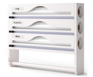 Distributeur Aluminium Et Film Alimentaire avec Porte Cuisine, Distributeur Film Alimentaire avec Coupeur, Derouleur Papier Alimentaire, Film, Alu, Papier De Cuisson