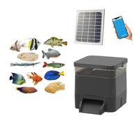 Distributeur Automatique de Nourriture for Poissons d'étang,Distributeur Automatique de Nourriture for Poissons à énergie Solaire,capacité de 4L(10L),minuterie réglable,humidité