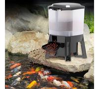 Distributeur Automatique de Nourriture pour Poissons 6L,Distributeur Solaire pour étang,Distributeur de Nourriture pour Poissons à l'extérieur