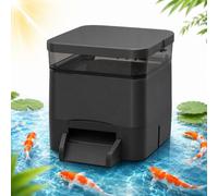 Distributeur Automatique de Nourriture Solaire Poissons de Bassin de 4 litres, idéal Les Jardins Aquatiques à carpes koï.
