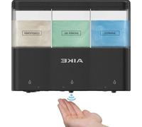 Distributeur automatique de salle de bain à fixation murale, 3 compartiments de 320 ml chacun, pour gels douche et shampoings liquides, sans perçage