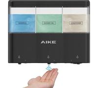 Distributeur automatique de savon 3 x 320 ml pour salle de bains, en plastique
