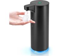 Distributeur automatique de savon - Acier inoxydable - Convient pour la cuisine et la salle de bain - Noir - IPX5 étanche