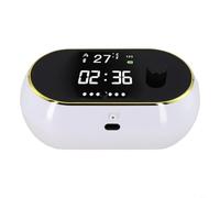 Distributeur automatique de savon en mousse mural de 450 ml, technologie de capteur sans contact, affichage HD, affichage de l'heure, de la température et des notifications d'alimentation (gel blanc)