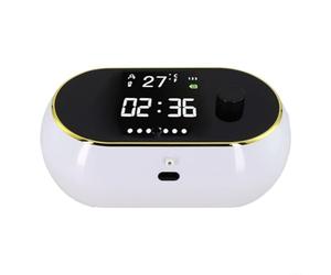 Distributeur automatique de savon en mousse sans contact - 450 ml - Support mural IPX5 - Étanche - Écran HD - Affichage de la température de l'horloge - Faible niveau de puissance - Pour salle de bain