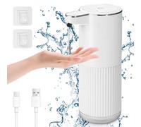 Distributeur automatique de savon liquide, 400 ml, distributeur électrique à capteur, indicateur de niveau de batterie, débit réglable sur 4 niveaux, fixation murale pour cuisine et salle de bains, bl