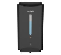 Distributeur automatique de savon liquide à usage professionnel, à fixation murale, en acier inoxydable, grande capacité de 1 100 ml (noir mat)