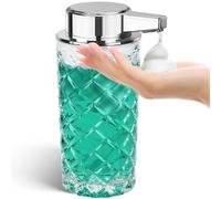 Distributeur automatique de savon moussant, distributeur électrique en verre avec capteur, fonction de recharge USB, étanche (IPX5), 300 ml, pour la salle de bains et la cuisine