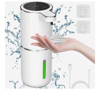 Distributeur automatique de savon mousse avec indicateur de puissance, activation par capteur, contrôle à 4 niveaux, fixation murale pour sa