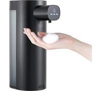 Distributeur automatique de savon pour les mains, distributeur de savon sans contact réglable en 3 étapes pour la salle de bain, 300 ml, rechargeable par USB - Noir