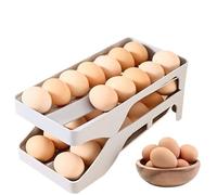 Distributeur automatique d'œufs roulants pour réfrigérateur, 28 supports d'œufs pour organiseurs et rangement de réfrigérateur, plateau à œufs peu encombrant pour comptoir de cuisine, récipient à œufs