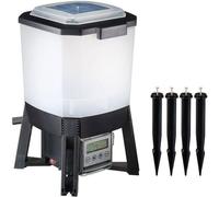 Distributeur Automatique Nourriture Poisson Solaire UBBINK, Réservoir 6L, 1-6 Nourrissages/Jour, Portée 1-3m