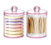 Distributeur Boules de Coton Transparent Rose
