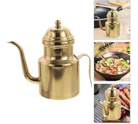 Distributeur D’Huile 310 ml Sans Contact, Inox 304 Doré 5 x 13,6 cm, Anti-Goutte Pour Cuisine, Airfryer, Salades