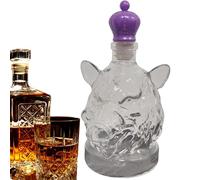 Distributeur d'alcool artistique décoratif à collectionner Carafe à vin | Bouteille de vin en verre avec tête de sanglier pour whisky décor à la maison Tequila Vodka Brandy mariage fête