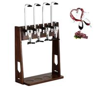 Distributeur d'alcool autonome à 4 bouteilles, distributeur de boissons de bureau en bois pour bar, pub et restaurant, porte-bouteille à l'envers