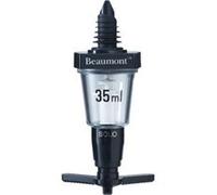 Beaumont - Mesure de bar optique pour spiritueux estampillé 35 ml, noir, usage professionnel au bar ou à domicile, distributeur optique pour spiritueux, joint en caoutchouc étanche, CD283
