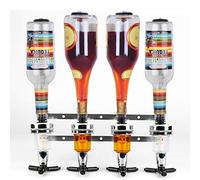 Distributeur de Boisson Mural, 4 Porte Bouteille Mural, Doseur Alcool Mesures Dosage 25 - 45ml, Support de Boisson Liqueur pour Cocktail, Bière (4 Bouteilles)
