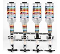 Distributeur de boisson mural (fontaine pour bouteilles de 0,7 à 1L, dosage shot 4cl, 4 bouteilles, changement rapide des têtes)