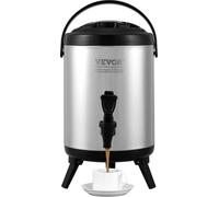 Distributeur de boissons chaudes et froides Distributeur de boissons 6 L, fontaine d'eau chaude et froide en acier inoxydable Grand distributeur de boissons avec tenons pour café, lait froid, eau, jus