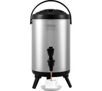 Distributeur de boissons chaudes et froides Distributeur de boissons 7,6 L, fontaine à eau chaude et froide en acier inoxydable Distributeur de boissons avec robinet & poignée pour café, eau, jus de f