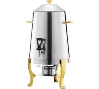 Distributeur de boissons chaudes VEVOR (13 L) en acier inoxydable avec brûleur à alcool, distributeur de boissons froides avec robinet anti-gouttes pour café thé eau chaude, pour restaurants hôtels fê