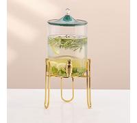 Distributeur de boissons de 3,5 l avec robinet - Élégant bocal en verre pour jus, vin et punch - Idéal pour les fêtes, événements et rassemblements - Pichet élégant pour le divertissement