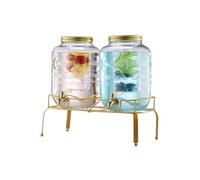 VEVOR Distributeur de boissons GY-B004 – Double cylindre 2×8 L, robinet anti-gouttes, verre