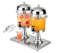 Distributeur de boissons glacées de 4,4 gallons, bocal à eau en acier inoxydable avec support, jus commerciaux chauds et froids, distributeur de boissons glacées pour fêtes